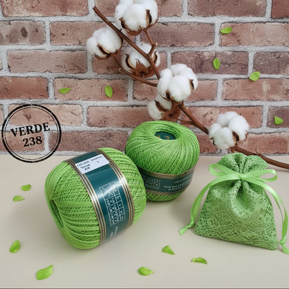 verde filo di scozia Profilo 100 g 100% puro cotone pregiato filato sottile n 12 per uncinetto 0.60 - 1.00 lavori crochet chiaccherino filet pizzi merletti
