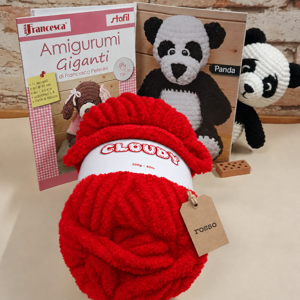 cloudy rosso 200 g 60 m Stafil filato ciniglia per coperte e amigurumi uncinetto
