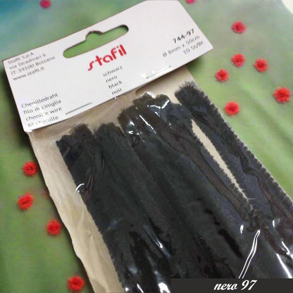 fili di ciniglia nero uso papaveri fai da te creare lavoretti pasquali bambini braccia angioletti bamboline lettere alfabeto scritte scovolini decorativi bastoncini ferro animato modellabili anima metallo arts craft
