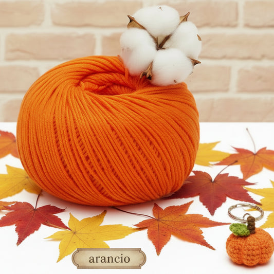 arancione filato grosso Stafil kairo italiano lana stock filo di cotone supermercerizzato per uncinetto ferri lavori a maglia 3-4 uso sferruzzare crochet scialli maglie cappelli  abbigliamento amigurumi casa delle bambole portachiavi zucca