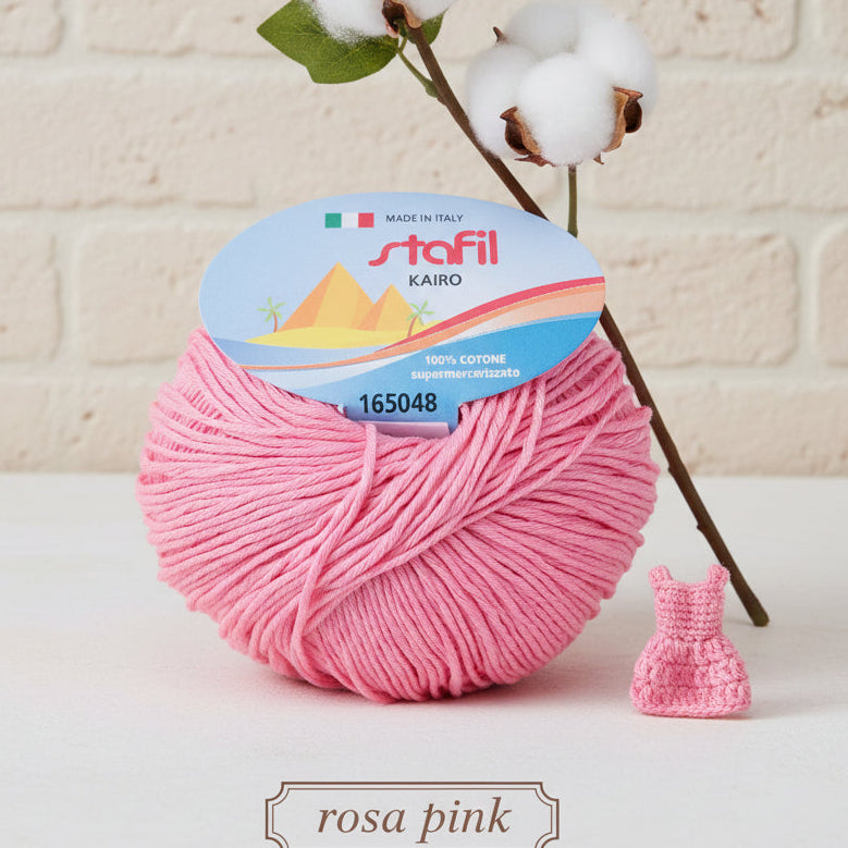 rosa pink filato grosso Stafil kairo italiano lana stock filo di cotone supermercerizzato per uncinetto ferri lavori a maglia 3-4 uso sferruzzare crochet top canotta costumi estivi scialli maglie sandali espadrillas cappelli moda mare abbigliamento amigurumi casa delle bambole