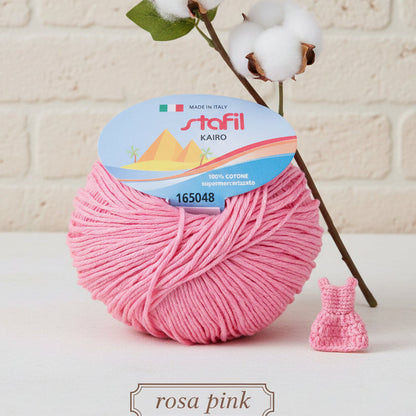 rosa pink filato grosso Stafil kairo italiano lana stock filo di cotone supermercerizzato per uncinetto ferri lavori a maglia 3-4 uso sferruzzare crochet top canotta costumi estivi scialli maglie sandali espadrillas cappelli moda mare abbigliamento amigurumi casa delle bambole