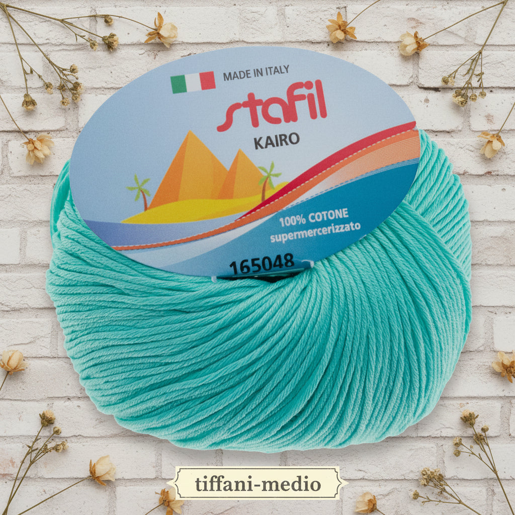 tiffani-medio filato italiano grosso Stafil kairo lana stock filo di cotone supermercerizzato per uncinetto ferri lavori a maglia 3-4 uso sferruzzare crochet top canotta costumi estivi scialli maglie sandali espadrillas cappelli moda mare abbigliamento amigurumi casa delle bambole