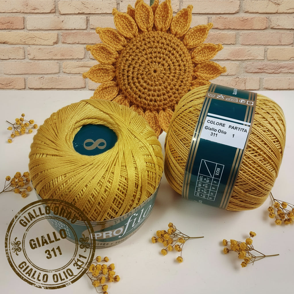 giallo olio 311 filo di scozia profilo filato cotone uncinetto pregiato n 8 per uncino 1-1.5  uso amigurumi girasole