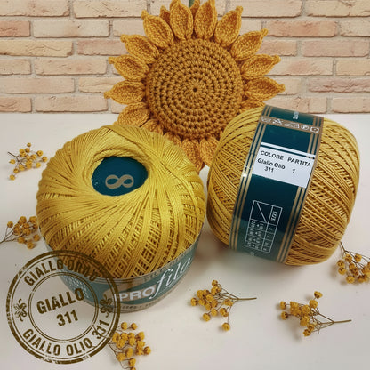 giallo olio 311 filo di scozia profilo filato cotone uncinetto pregiato n 8 per uncino 1-1.5  uso amigurumi girasole