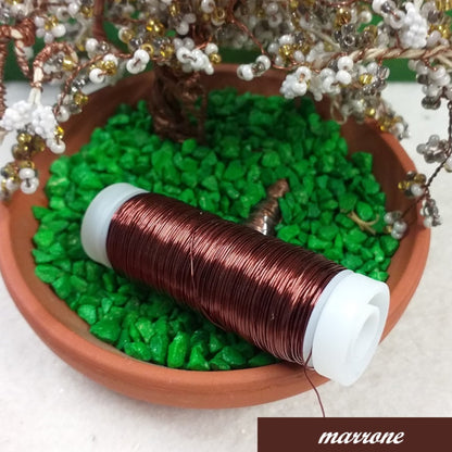 marrone scuro filo di ferro rame colorato 0.30 mm verniciato smaltato lucido metallizzato uso per fiori alberi bonsai piante perline hobby creativi uncinetto Natale