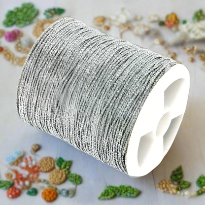 come creare collane bracciali con filo lurex per uncinetto colore argentato filato sottile gioielli perline bijoux di bigiotteria fai da te lamè metallizzato poliestere morbido