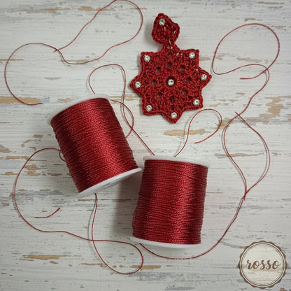rosso filo lurex sottile 0.42 mm per gioielli uncinetto orecchini con cristalli