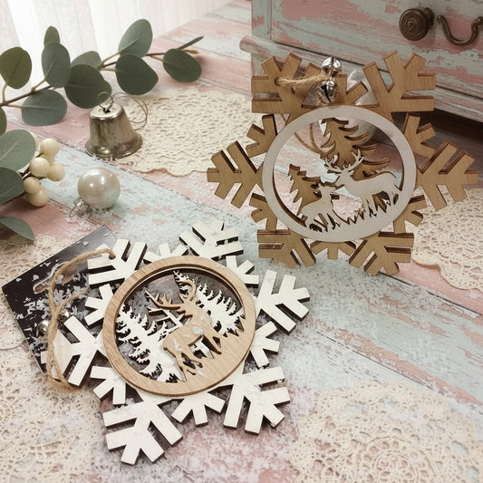 miniature pini renne shop online vetrina modelli fiocco di neve stelline legno ghiaccio uso  decorazioni natalizie albero Natale addobbi chiudipacco regalo vetrinistica ciondolini applicazioni legnetti
