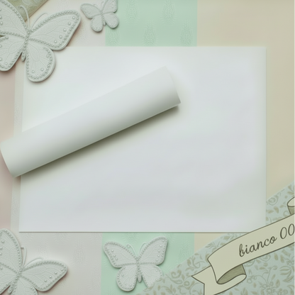 bianco 00 stafil fommy soft 1 mm pasquale gomma crepla eva foam mousse moosgummi morbida Natale creazioni fiori rose bamboline fatine e fofuchas bouquet fiorellini torta idea scenografica farfalle ricamate di perle