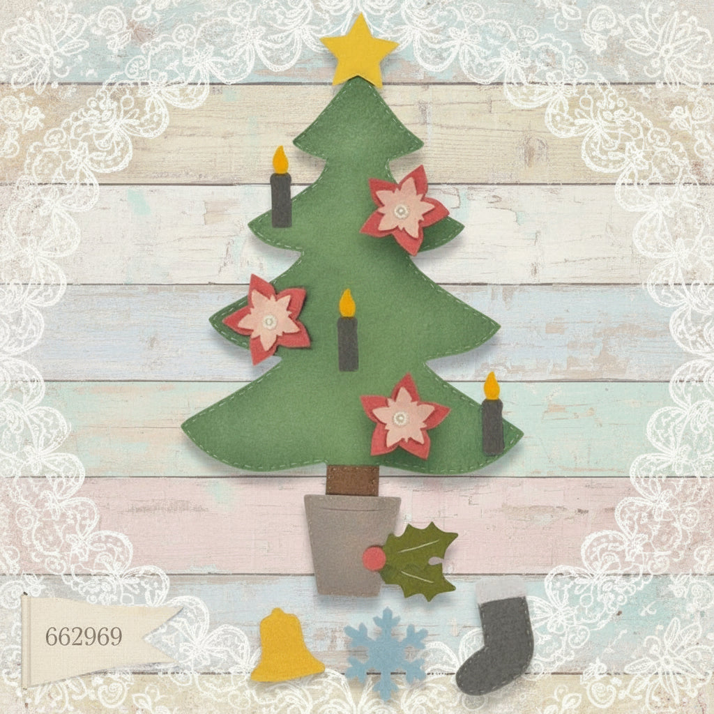 albero natale 662969 fustella sizzix bigz adatta per tagliare decorazioni  di feltro fommy gomma crepla carta eva pannolenci trees decorations