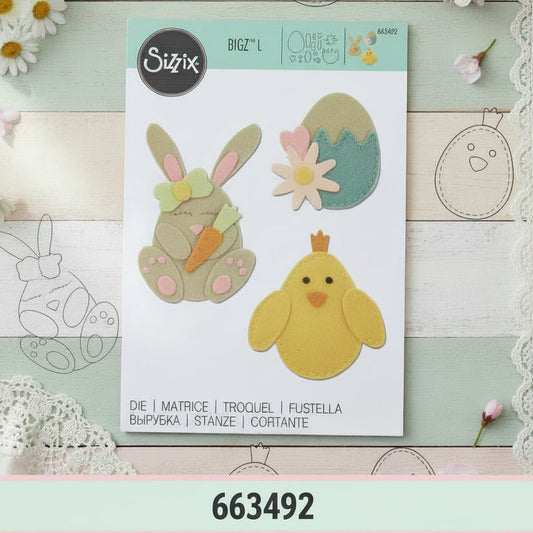coniglietto uova carota pulcino fustella feltro pasquale fommy Bigz Sizzix Bigshot per tagliare materiali creativi lavoretti bambini addobbi decorazioni