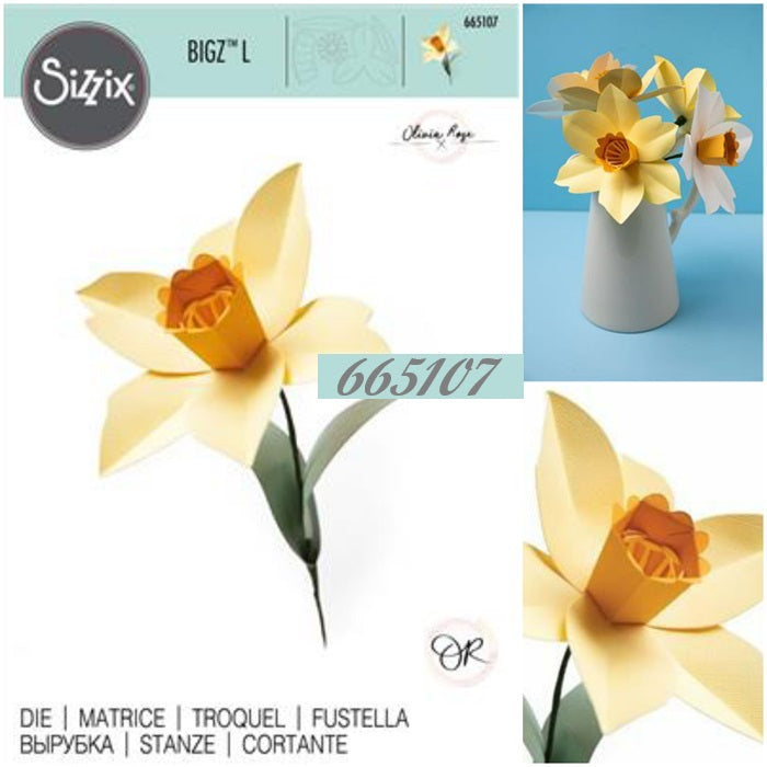 665107 narciso daffodil fiori primaverili fustelle Sizzix big shot bigz large per fommy feltro pannolenci gomma crepla