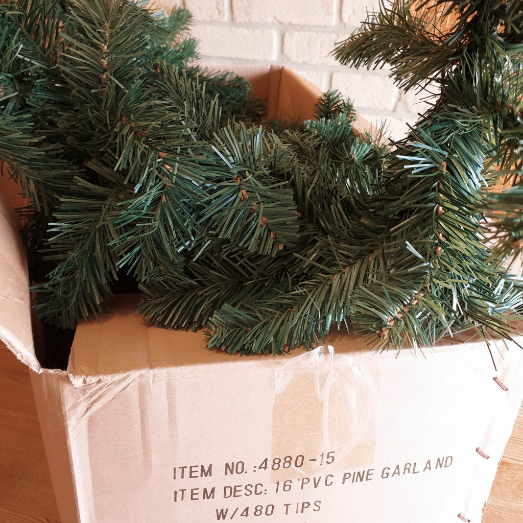 sintetico artificiale finto pine garland 4880-15 modello ghirlanda rametti pino verde abete Stafil ghirlanda natalizia filo festone per decorazioni addobbi Natale