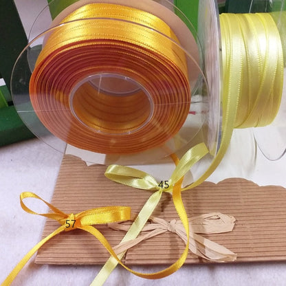Giallo chiaro e girasole oro mimosa vendita al metro nastro doppio raso made in Italy colori speciali uso confezionare bomboniere fai da te pacchi regalo hobbistica come passamaneria packaging vetrinistica