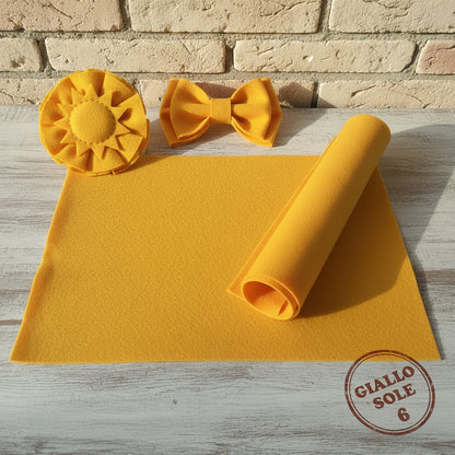 giallo sole 6 Stafil pannolenci morbido 1 mm tinta unita feltro uso per creazioni hobbistica lavoretti creativi  bambole fiocco coccarda