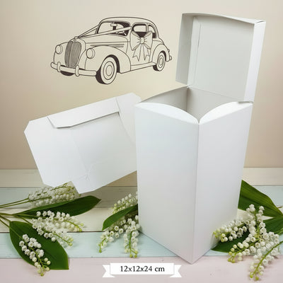 Scatole bomboniere confezione regalo grandi cartoncino bianco avorio