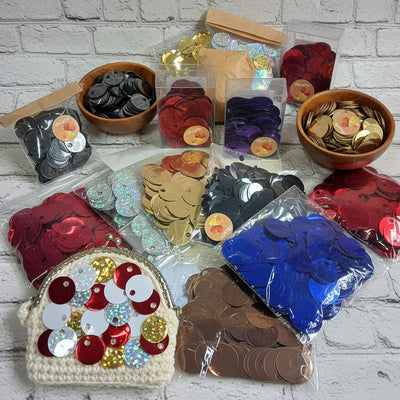 Paillettes grandi per borse uncinetto pochette 20-25 mm 7-50 g