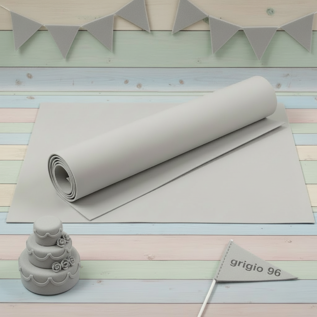 grigio 96 Stafil fommy 2 mm gomma crepla eva spessa morbida modellabile uso lavoretti creativi bambini fiori giganti torte scenografiche compleanno centrotavola pasquale allestimento eventi