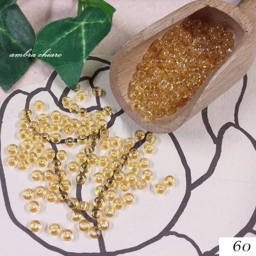 ambra chiaro hobby perline vetro conteria tosca trasparenti ad uso creativi bijoux bigiotteria fiori piante alberi ricamo tessitura tissage danese centrini pasquali