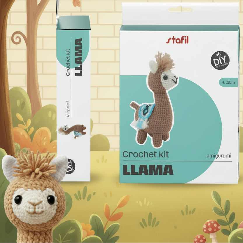 serie animali esotici della foresta lama animali uncinetto crochet del kit amigurumi stafil filato istruzioni