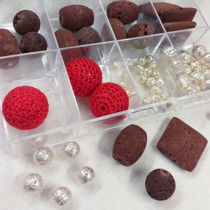 forme assortite perle uncinetto pietre lava accessori collana kit fai da te gioielli perline bigiotteria bijoux boho chic
