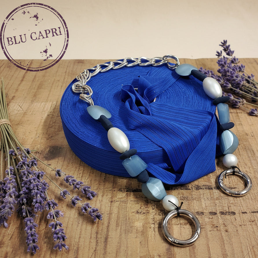blu capri kit manico gioiello perle bijoux e pizza fettuccia lycra elastica lavori uncinetto borse marshmallow punto puff