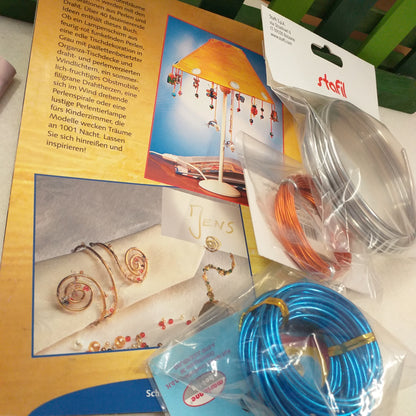 fili alluminio colore argento blu rame per kit fai da te decorazioni di perle e bigiotteria lampada
