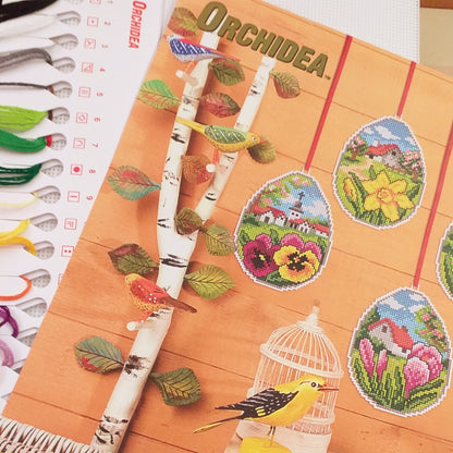 fai da te kit da ricamare uova pasquali cross stitch kit with plastic canvas articolo 7667 set di 4 design con fili da ricamo schemi fiori viole giunchiglie krokus tela aida plasticata canvas