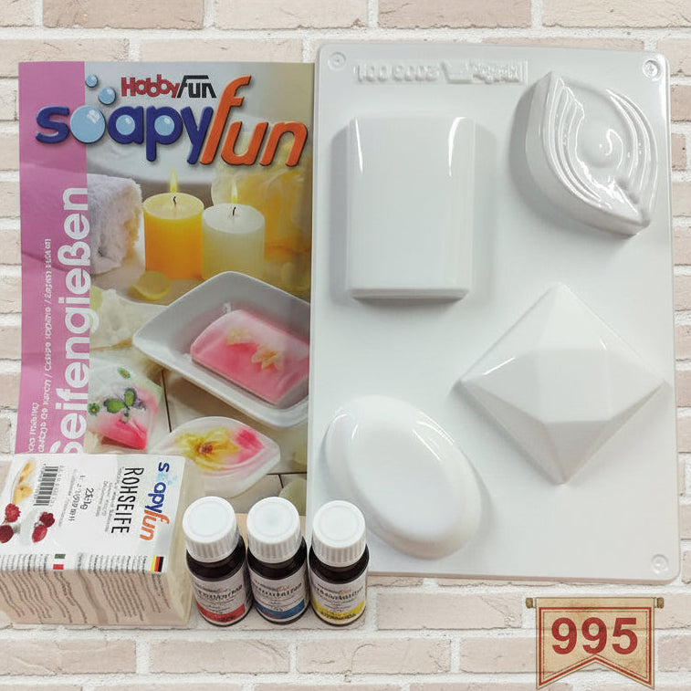 kit fai da te sapone materiale base forme di stampi ovale rettangolare rombo basici colori glicerina da colata per modellismo saponette a casa rohseife consigli e idee del produttore soapyFun by HobbyFun Seifengiessen