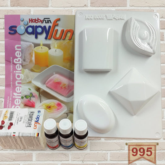 kit fai da te sapone materiale base forme di stampi ovale rettangolare rombo basici colori glicerina da colata per modellismo saponette a casa rohseife consigli e idee del produttore soapyFun by HobbyFun Seifengiessen