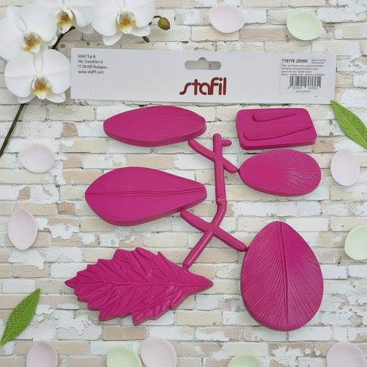 719999-22009 kit 6 stampi venatore fiori foglie petali per fommy gomma crepla eva creare composizioni floreali