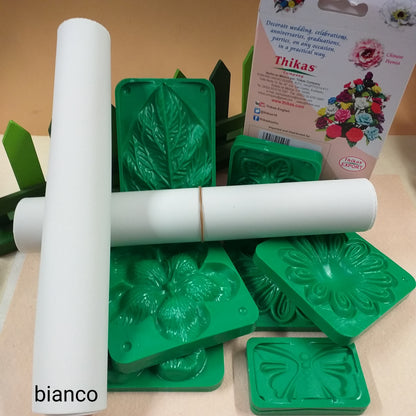 decorazioni bomboniere peonia composizione bianco e kit foglia grande giglio sepali margherita girasole gerbera rosa 5 petali farfalla 5 modelli di stampi formine sagome fustelle per fommy gomma crepla carta eva thikas renkalik rose fiori tecnica tessuto termico termomodellabile termoformabile
