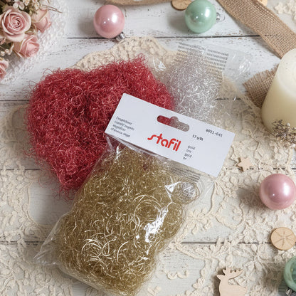 argentati ramati dorati capelli di angelo flowerhair angelhair lametta lurex metallica lamè per creazione bambole Natale angioletti natalizi acconciatura uso decorazioni vetrinistica fioristi composizioni centrotavola