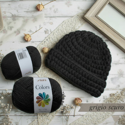 gomitoli di lana acrilica colors stafil 50 g filato sintetico per lavori a maglia con ferri da calza o uncinetto, idea sferruzzare cappello berretto di lana acrilica sintetica
