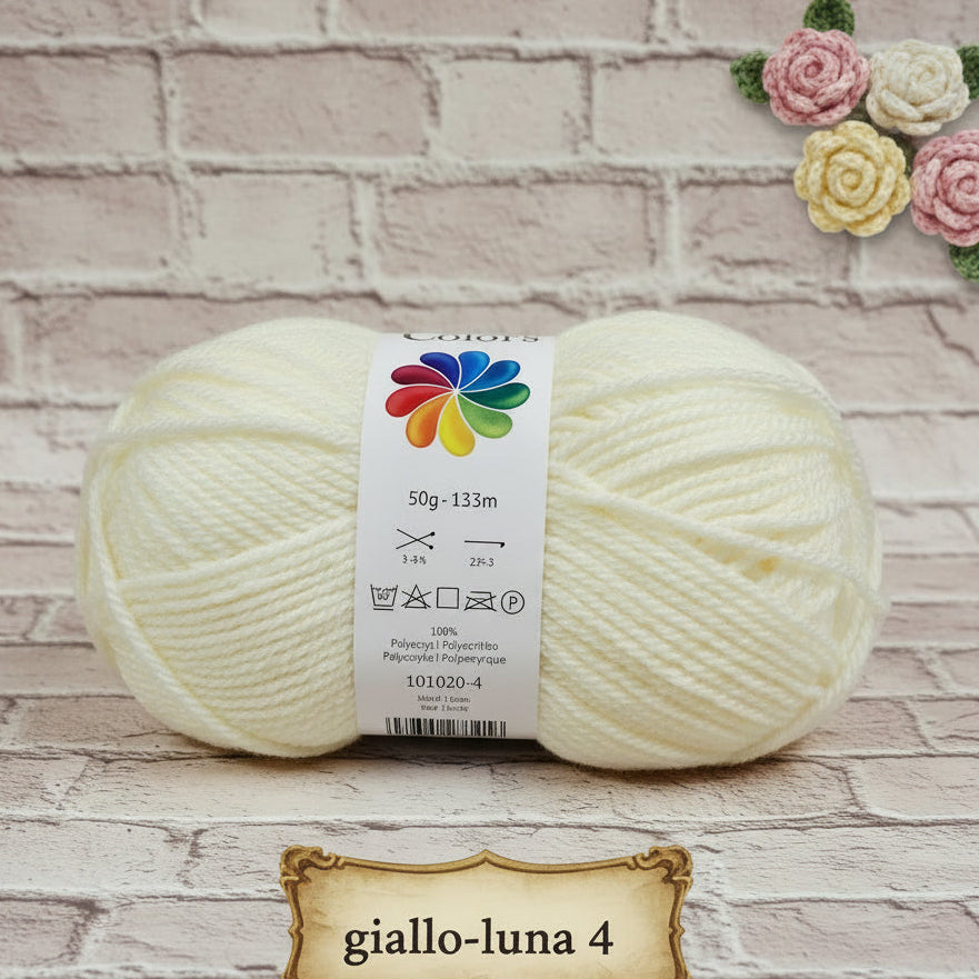 Stafil colors giallo-luna pastello chiaro colori lana acrilica economica sintetica offerta filati gomitoli poliestere per uncinetto e lavori ai ferri a maglia uso sferruzzare amigurumi sciarpe maglioni copertine bambini decorazioni pasquali