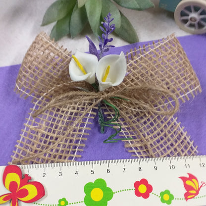 quanto misura coccarda iuta tema lavanda calle bianche juta corda segnaposto bomboniere matrimonio comunione cresima idee vetrina shop online