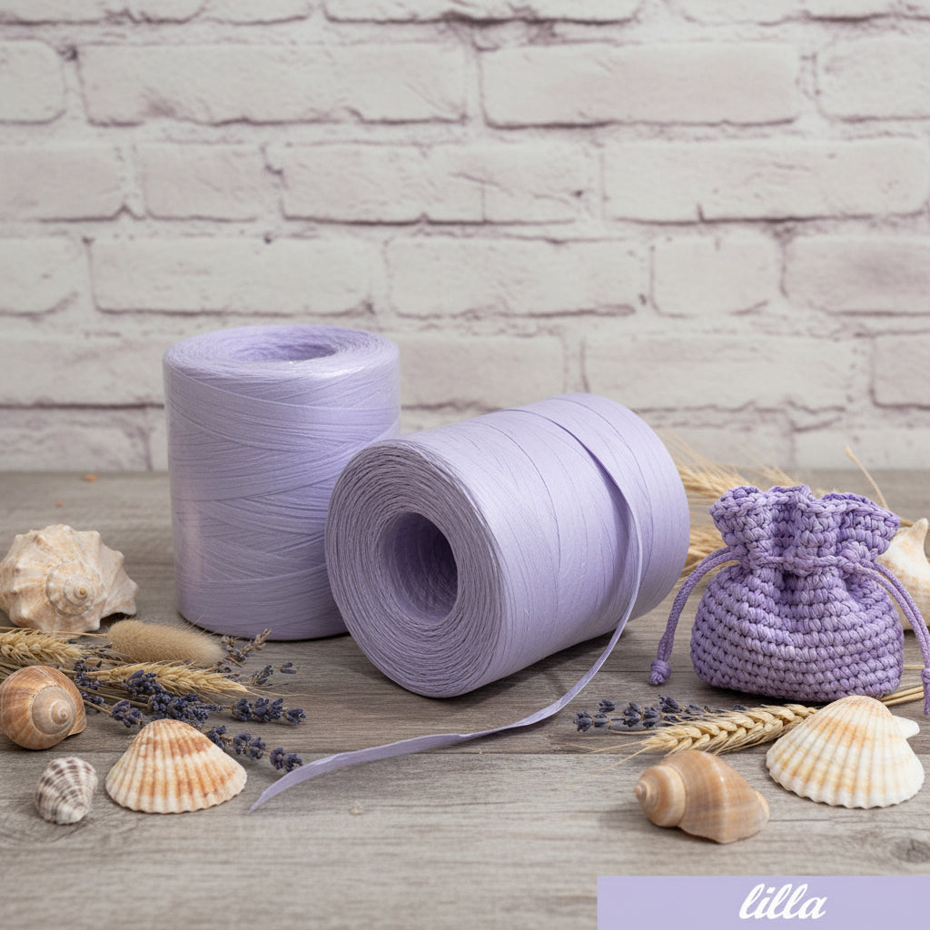 lilla glicine rotolo rocca rafia naturale vegetale di cellulosa R600 merceria accessori servizio uso uncinetto crochet bag borse estive cappelli spiaggia mare abbigliamento moda
