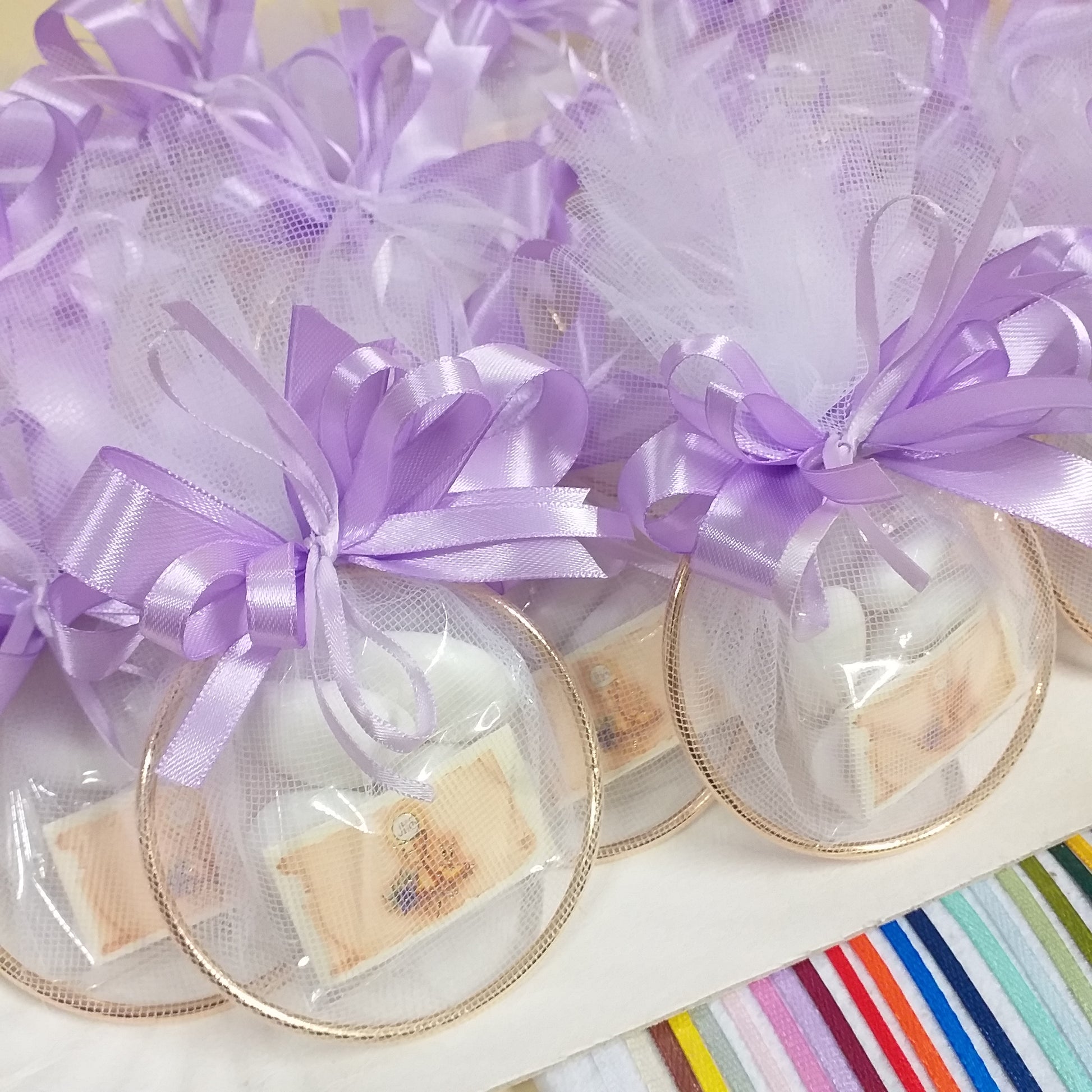 lilla lavanda o scelta colori nastrino per confezionamento artigianale o fai da te cerchi anelli ferro metallo dorato portaconfetti bomboniere