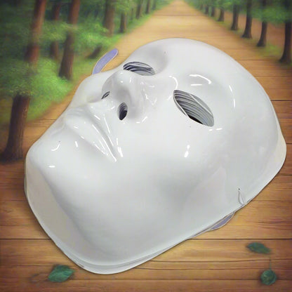 visione laterale 24 x 17 cm grande da uomo maschere bianche di plastica carnevale fai da te da decorare dipingere colorare pitturare indossare per costume veneziano vetrinistica