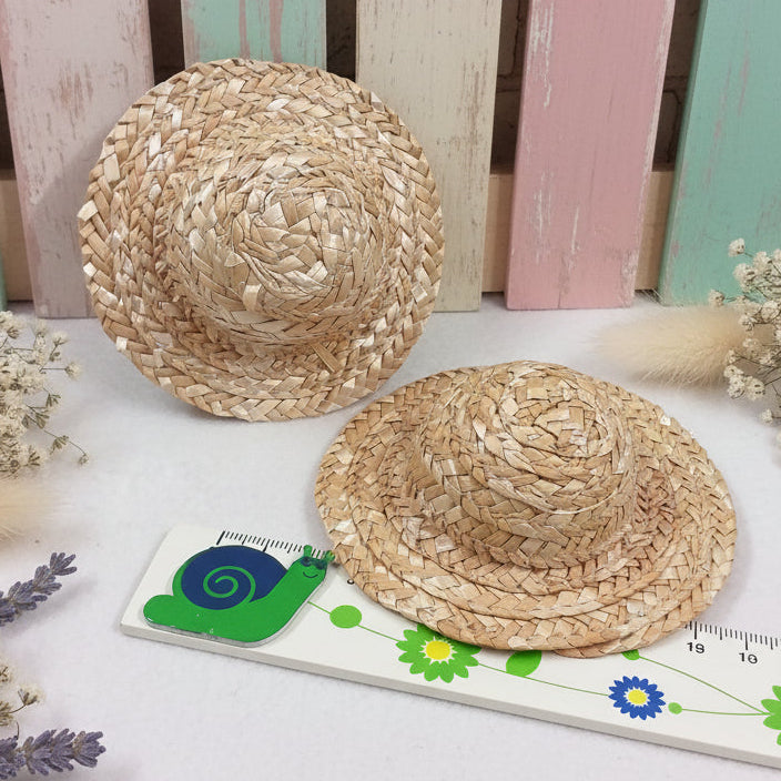 10 cm Mini cappellini miniature accessori paglia per bambole fai da te bomboniere segnaposto oggettistica packaging