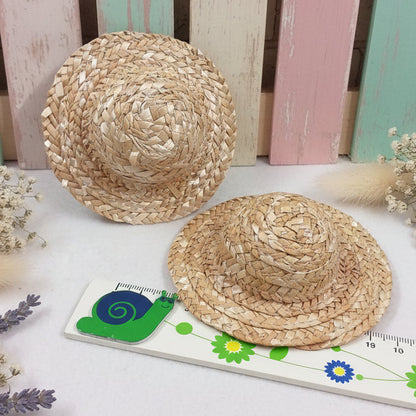 10 cm Mini cappellini miniature accessori paglia per bambole fai da te bomboniere segnaposto oggettistica packaging