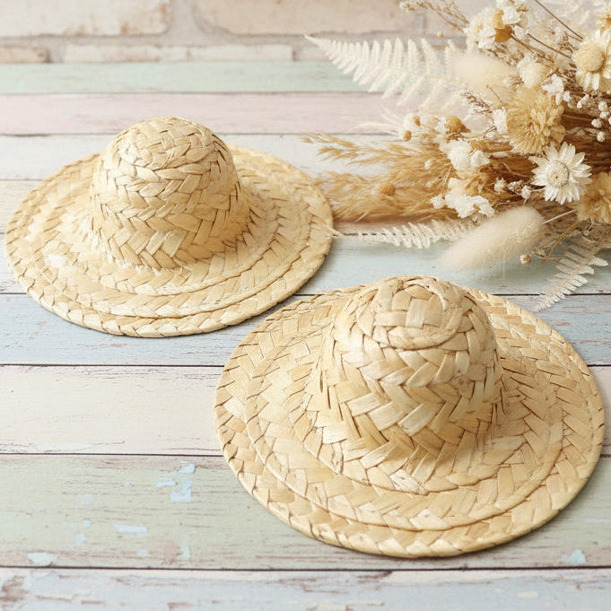 10 cm cappello rafia paglia modello firenze miniatura per decorazioni bomboniere fai da te rustiche grezze di iuta