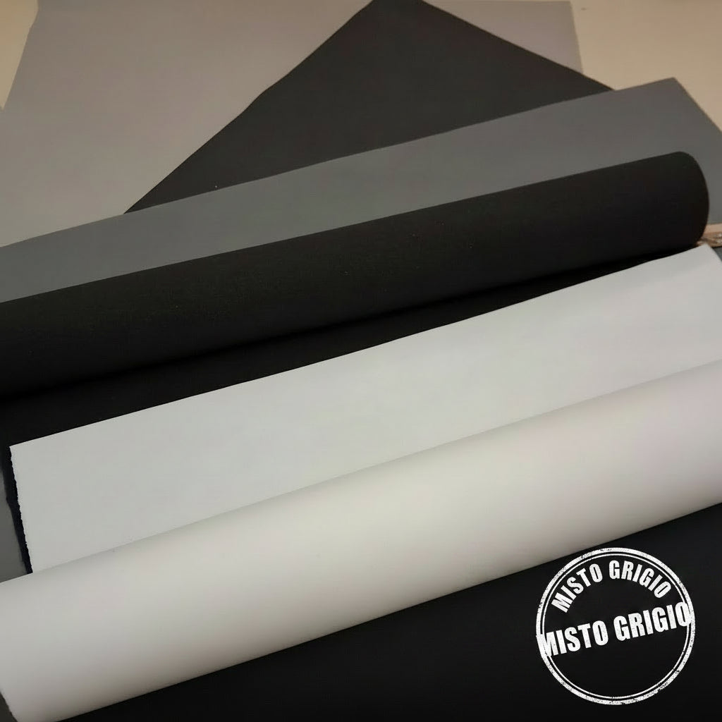 assortimento 5 fogli colore misto grigio con nero e bianco di fommy seta gomma crepla sottile eva da 0.7 mm