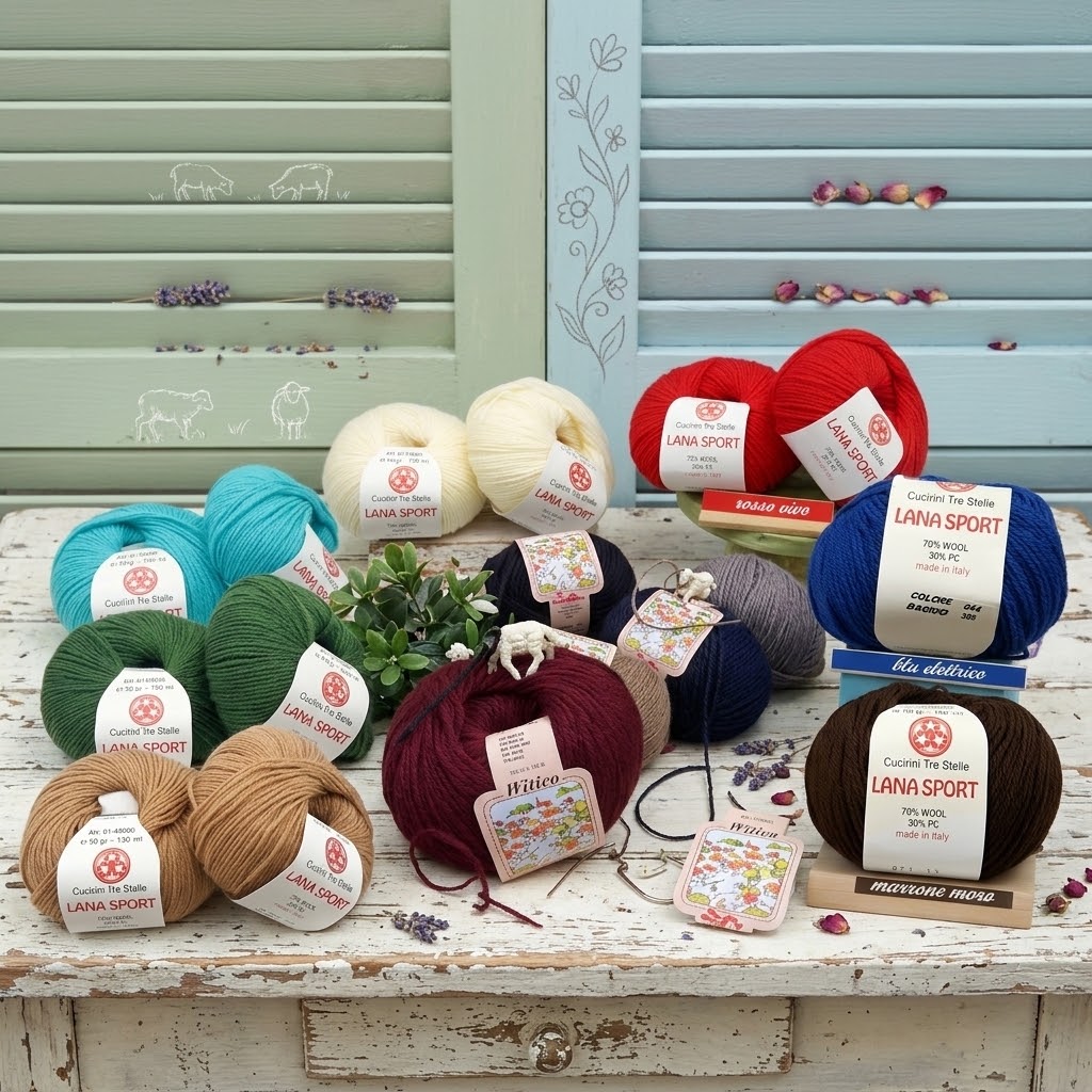 offerte filato misto lana vergine acrilico filo sintetico Witico Silke Sport Cucirini Tre Stelle colori inverno uso uncinetto ferri da maglia e calza per guanti cappelli sciarpe scaldacollo maglioni copertine cappotto stole