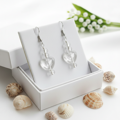 idea orecchini di perline 5 mm e cuoricini 10 mm per fai da te bigiotteria bijoux gioielli di perle