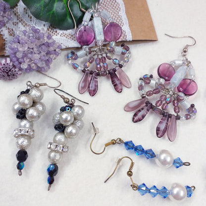 orecchini fatti a mano con pietre perline di pendenti particolari intreccio perle offerte con cristalli swarovski perline goccia schemi argento viola azzurro