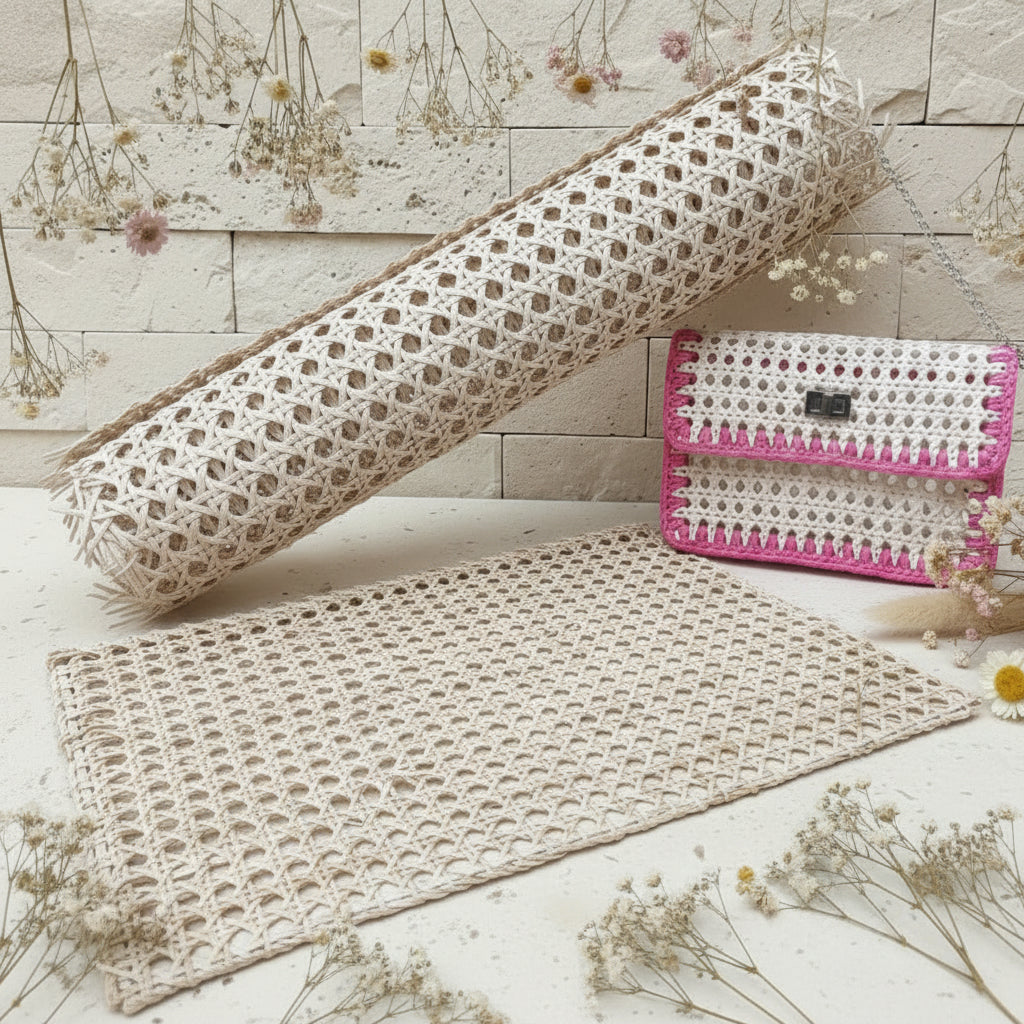 rotolo rattan chiaro paglia di vienna per rivestire oggetti borse uncinetto macramè materiali creativi estivi