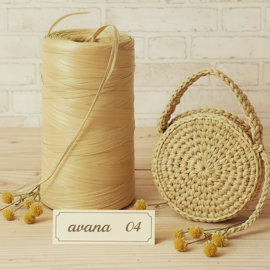 avana 04 mezzo chilo circa (470 g) rotolo stafil rafia sintetica uncinetto e cestini lucida colorata idea fare pochette borsellino estivo