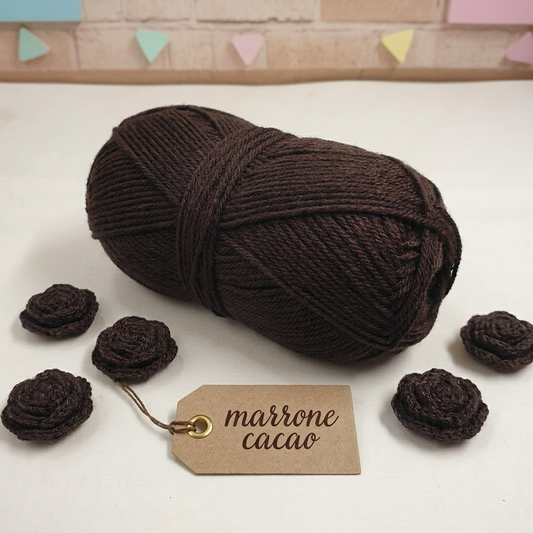 marrone cacao lana acrilica sintetica economica per uncinetto e lavori a maglia